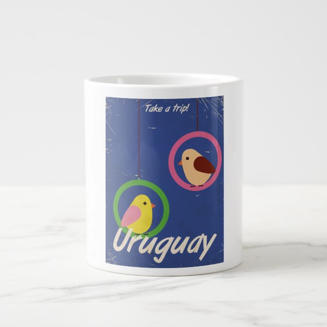Taza De Café Grande Poster de viajes de Uruguay (Frente)