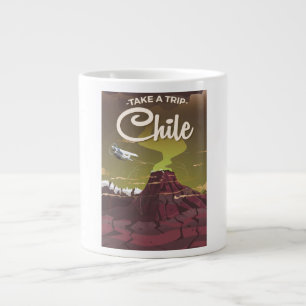 Taza De Café Grande Poster de Viajes Volcánicos de Chile