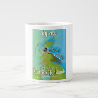 Taza De Café Grande Poster de vuelo vintage de Scottish Highlands