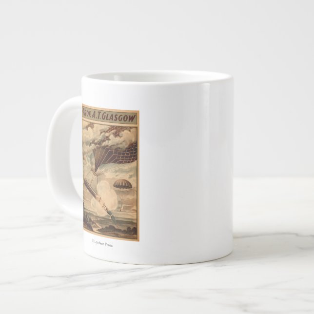 Taza De Café Grande Poster del teatro del circo del globo del aire (Izquierda)