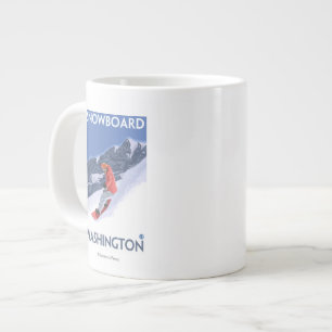 Taza De Café Grande Poster del viaje del vintage de