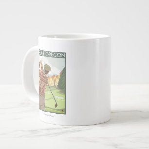 Taza De Café Grande Poster del viaje del vintage de la escena de