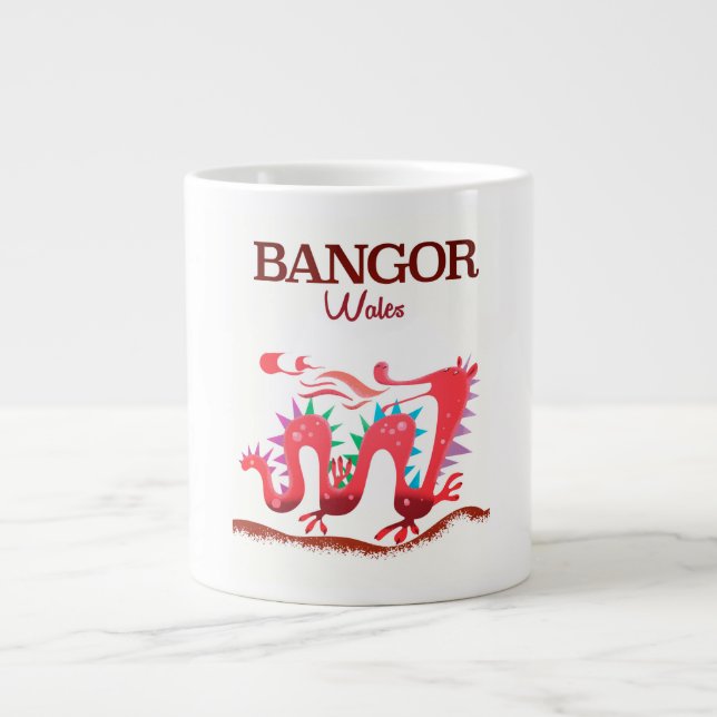 Taza De Café Grande Poster Dragón de Bangor Wales (Frente)