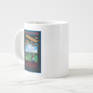 Taza De Café Grande Poster excesivo Grahame-Blanco y plano del