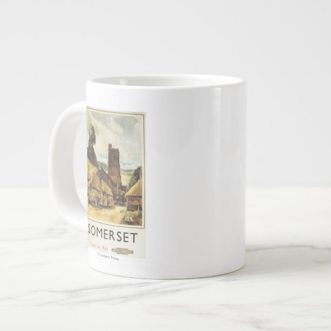 Taza De Café Grande Poster ferroviario británico de la escena (Izquierda)