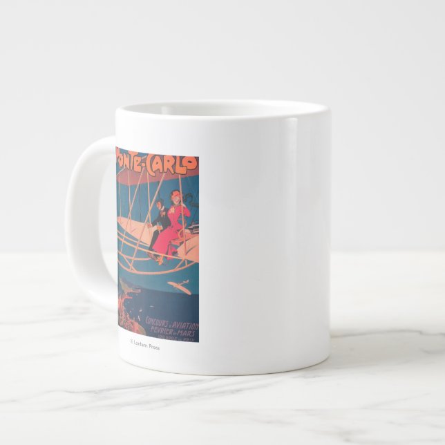 Taza De Café Grande Poster que se divierte de la aviación (Izquierda)