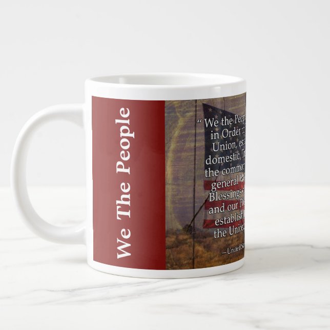 Taza De Café Grande Preámbulo de la Constitución de Estados Unidos sob (Izquierda)