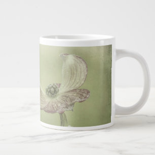 Taza De Café Grande Primer plano de flores de cornejo rosa Seabeck,