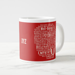 Taza De Café Grande PSYCHOLOGY Word Cloud personalizados de colores