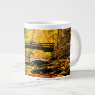 Taza De Café Grande Puente de madera y cala en caída