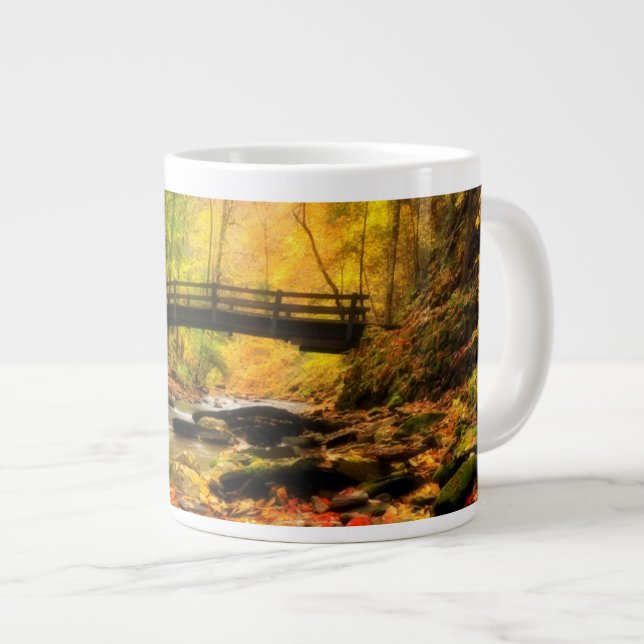 Taza De Café Grande Puente de madera y cala en caída (Derecha)