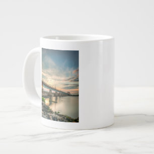 Taza De Café Grande Puente del tren de Rockaway
