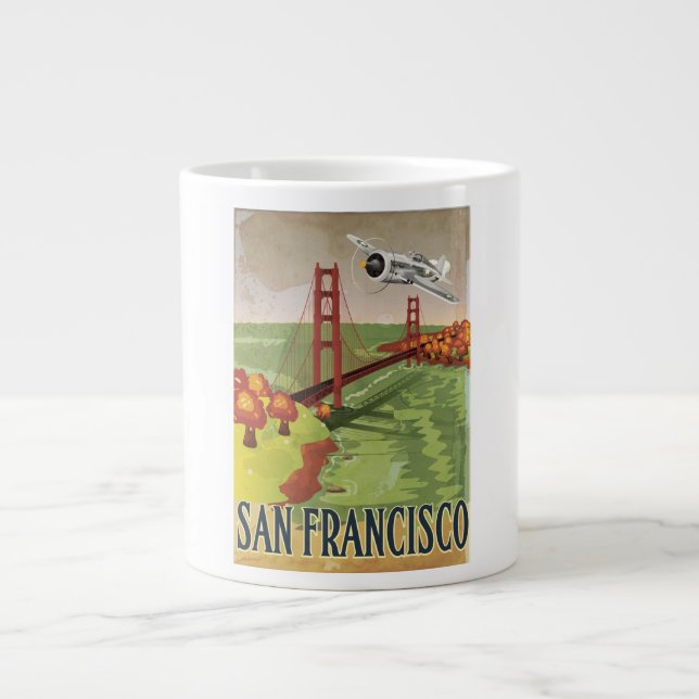 Taza De Café Grande Puente Golden Gate de San Francisco (Frente)