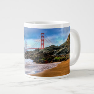 Taza De Café Grande Puente Golden Gate en la puesta del sol