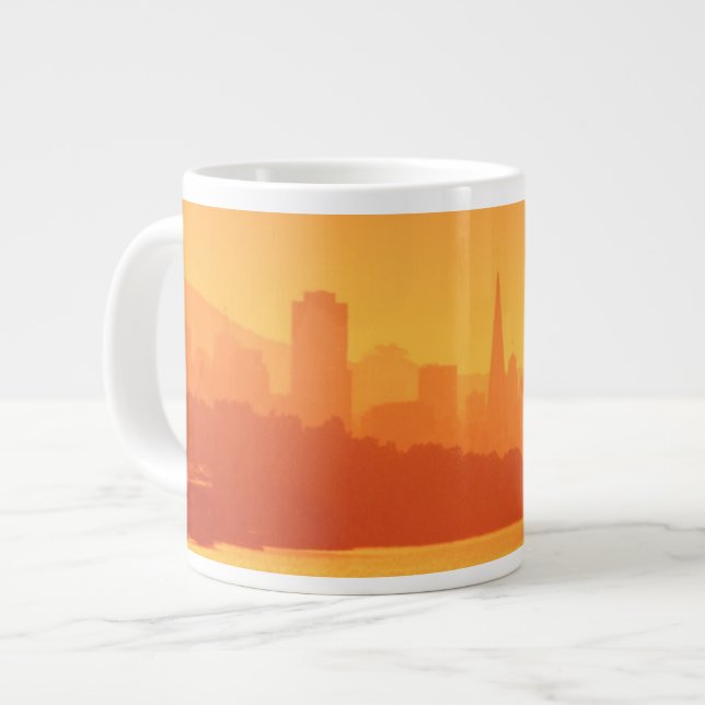 Taza De Café Grande Puesta del sol brillante de San Francisco (Izquierda)