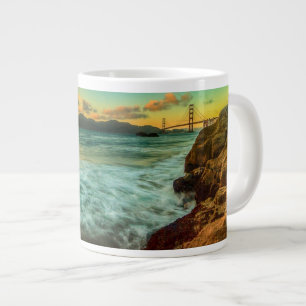 Taza De Café Grande Puesta del sol en la playa del panadero