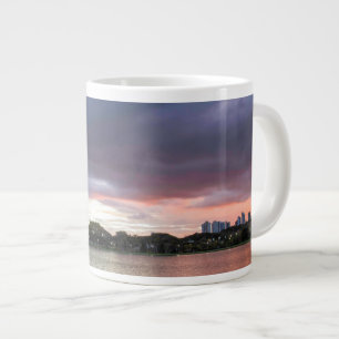 Taza De Café Grande Puesta del sol sobre el parque