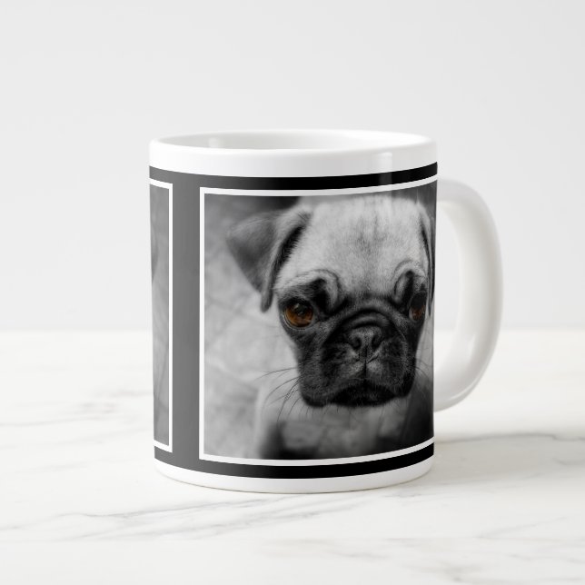 Taza De Café Grande Pug Pup (Derecha)