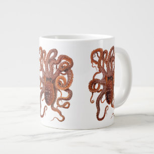 Taza De Café Grande Pulpito Macropus, Animales Acuáticos Marinos Antig