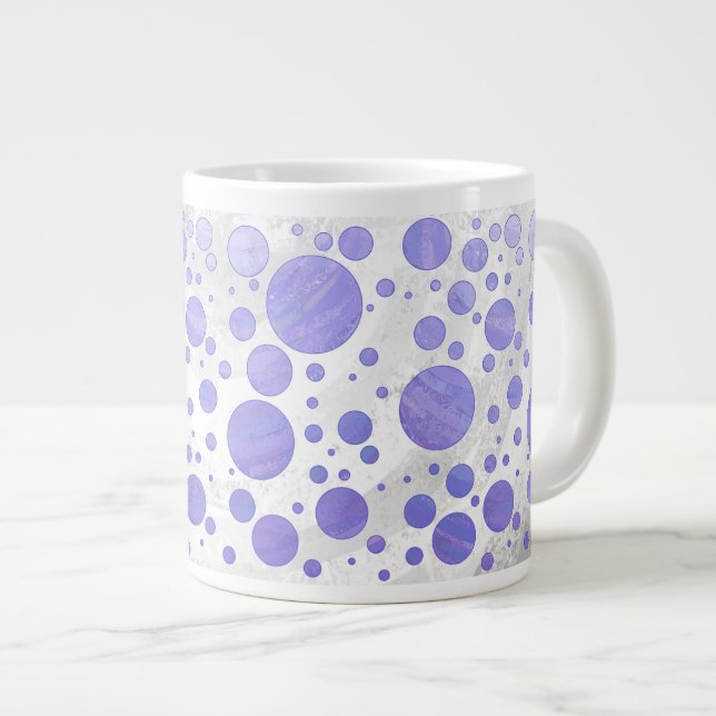 Taza De Café Grande Punto de Polka de Sol Púrpura (Derecha)