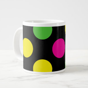 Taza De Café Grande Puntos de Polka Coloridos, Patrón de Punto de Polk