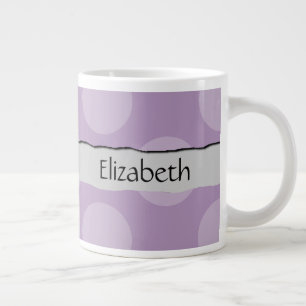 Taza De Café Grande Púrpura puntos de polka, patrón de puntos de polka