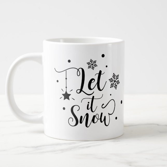 Taza De Café Grande Que nieve/Navidades citen /Mug (Izquierda)