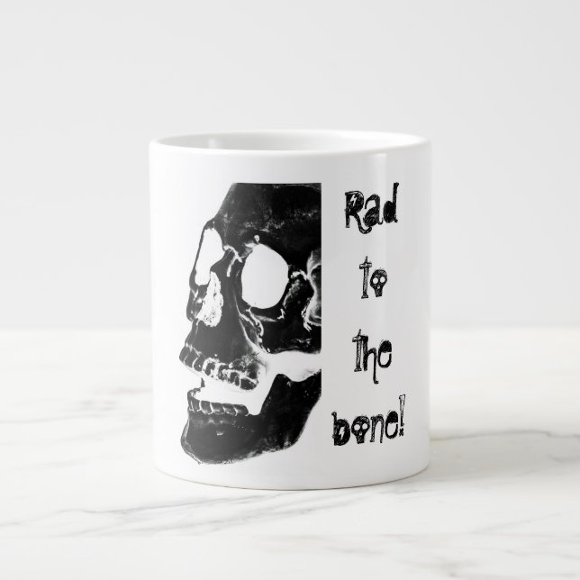 Taza De Café Grande "Rad al hueso!" con el cráneo humano (Frente)