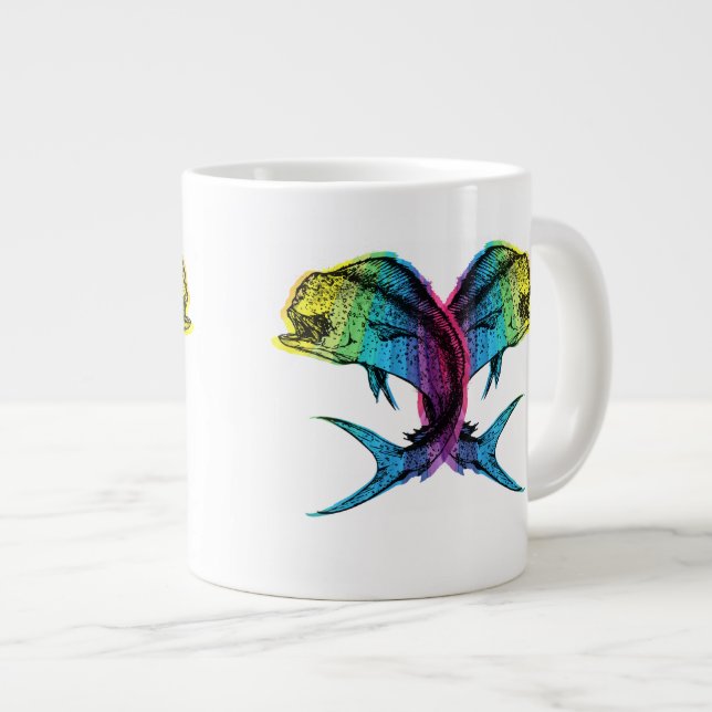 Taza De Café Grande Rainbow Mahi Mahi (Derecha)