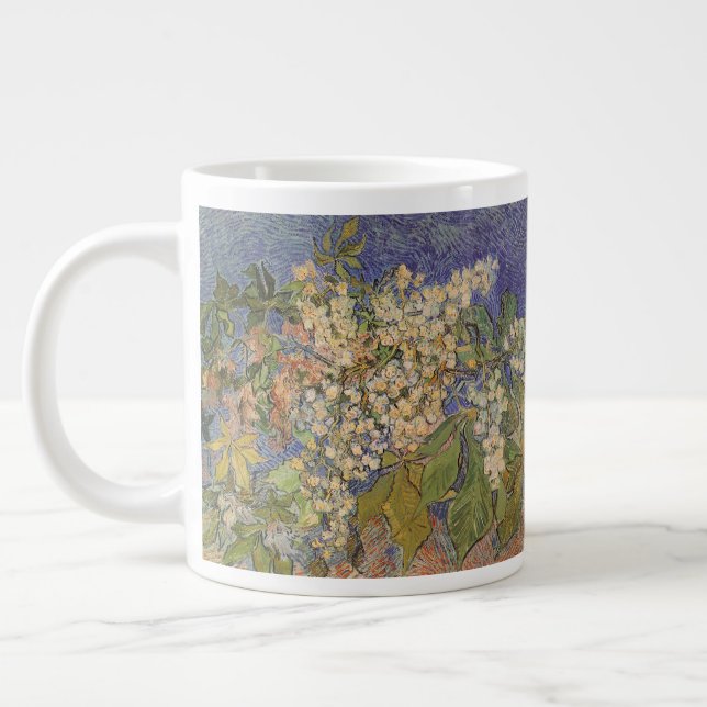 Taza De Café Grande Ramas de castaño en flor de Vincent van Gogh (Izquierda)
