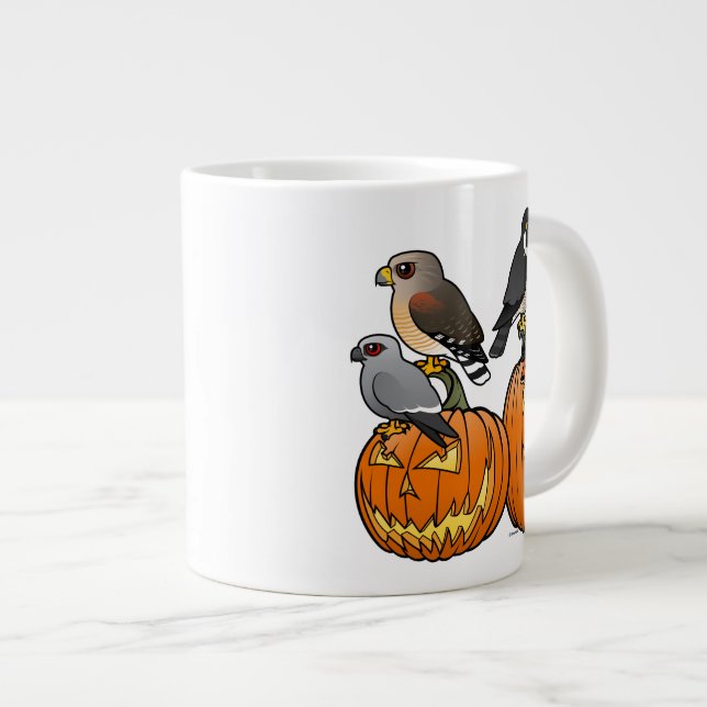 Taza De Café Grande Rapaces de Birdorable en las calabazas (Derecha)