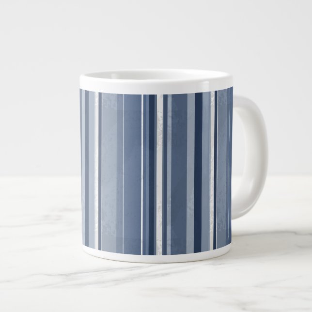 Taza De Café Grande Rayas Azul (Derecha)