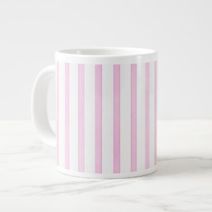 Taza De Café Grande Rayas rosadas de la acuarela del fondo