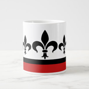 Taza De Café Grande Red Swanky Fleur De Lis Jumbo Mug
