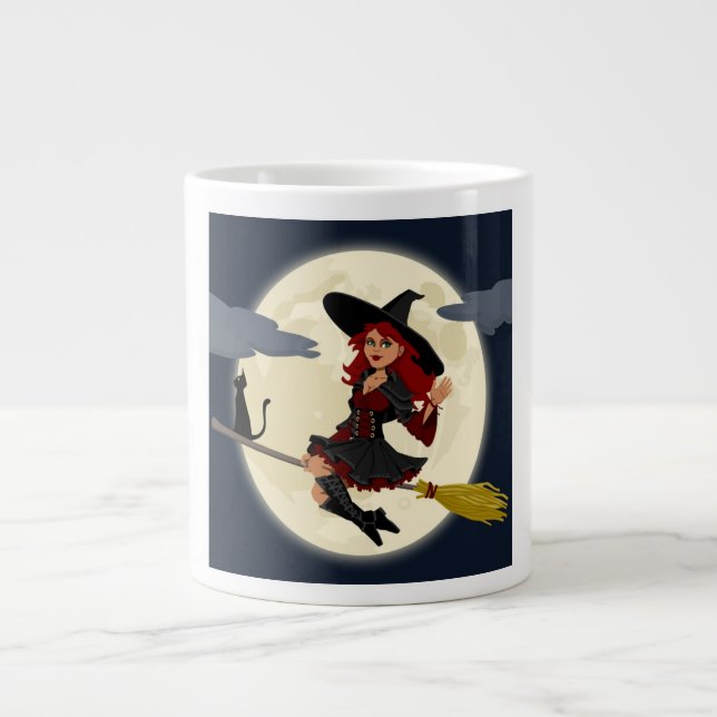 TAZA DE CAFÉ GRANDE REDHEADED HALLOWEEN WITCH (Frente)