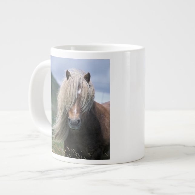 Taza De Café Grande Reino Unido, Escocia, Islas Shetland, pony Shetlan (Izquierda)