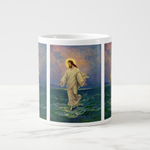 Taza De Café Grande Religión Vintage, Jesucristo caminando sobre el ag