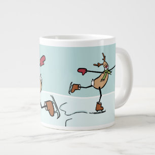 Taza De Café Grande Renos bailando a la ligera - Navidades