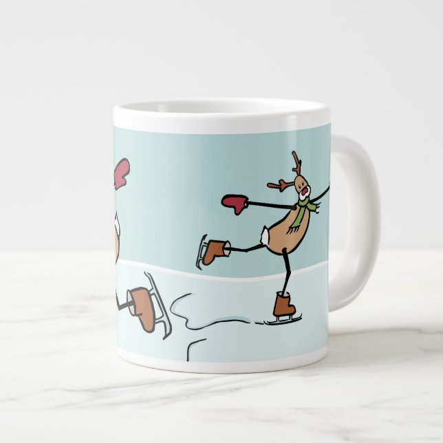 Taza De Café Grande Renos bailando a la ligera - Navidades (Derecha)
