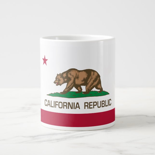 Taza De Café Grande República de California (bandera del estado) (Frente)