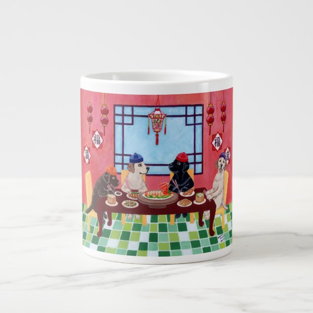 Taza De Café Grande Restaurante del chino de Labrador (Frente)