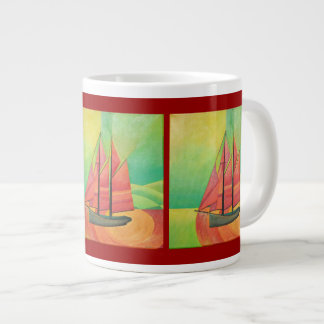 Taza De Café Grande Resumen cubano de arte geométrico