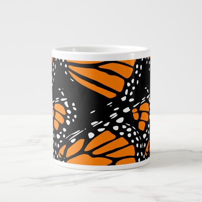 Taza De Café Grande Resumen Diseño de mariposa monarca (Frente)