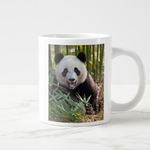 Taza De Café Grande Retrato de Panda Sonriente