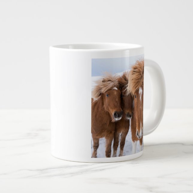 Taza De Café Grande Rompecabezas islandesa de caballos, Islandia (Derecha)
