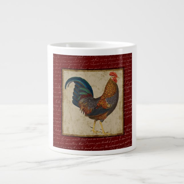 Taza De Café Grande Rooster Rojo (Frente)