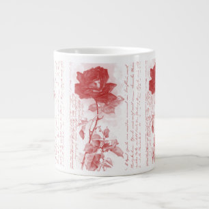 Taza De Café Grande Rosa Roja