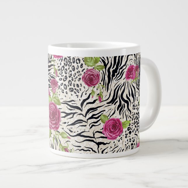 Taza De Café Grande Rosas en el modelo animal (Derecha)