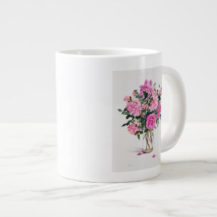 Taza De Café Grande Rosas en un tarro de cristal