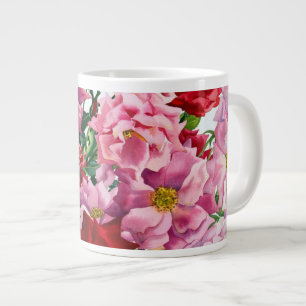 Taza De Café Grande Rosas rojos y rosados 2008